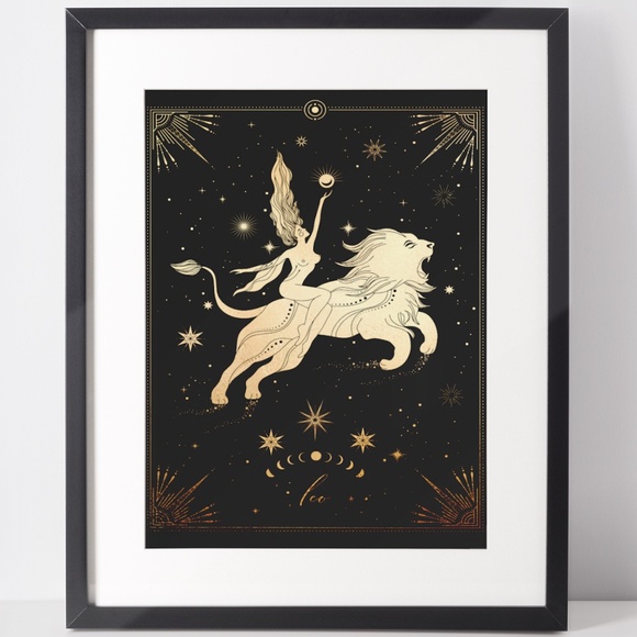 Leo Wall Art Celestial Zodiac Horoscope Illustration Print Poster Unframed - Picture 3 of 17